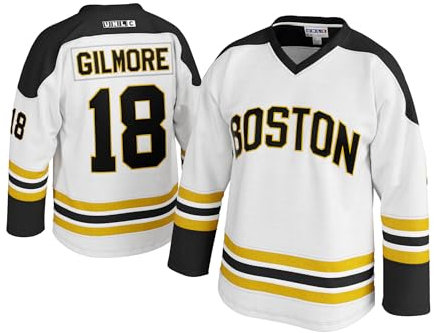 UNLC 18 Happy Gilmore Sanders Herren Hockey-Trikot, genäht, Weiß, Größe S - 5XL, Weiss/opulenter Garten, XL