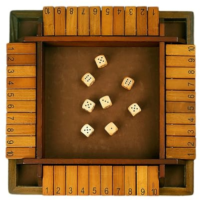 Dice Game Shut The Box Game, Shut The Box- , brädspel i trä med 2 | tärningar, klassiskt tärningsspel, fällbar bräda , tärningsbräda, mattespel för familj resespel