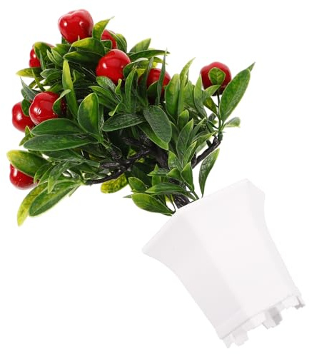 Alipis Árbol Frutal Artificial en Maceta Verde de Plástico para Decoración