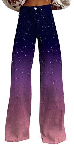 Jeans Femmes Curvy Taille Haute Long Bootcut Jeans Femmes Grande Taille Vintage Jambe Large Baggy Pantalon En Denim Harem Couleur Unie Élégant Pantalon Avec Poches Décontracté Hiphop Élastique