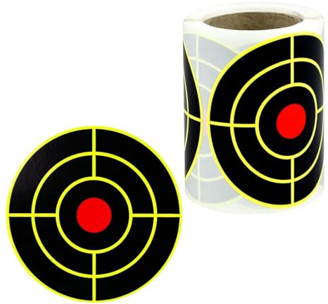 100 Pièces Auto-adhésives Anti-éclaboussures Cibles De Tir Autocollantes Autocollants Cibles en Papier Jaune Fluorescent 7,6 Cm pour Carabines Pistolets Exercices