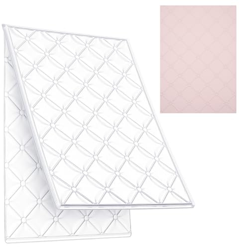Tufted 3D Embossing Folder for Card Making, Clear Plastic Texture Fades Embossing Folder Template for Scrapbooking, Paper Crafting, DIY Crafts and Scrapbook Decor (4.5x6.3 Inch)