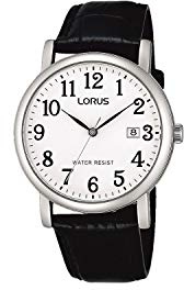 Lorus Klassik Herren-Uhr mit Palladiumauflage und Lederband RG835CX9