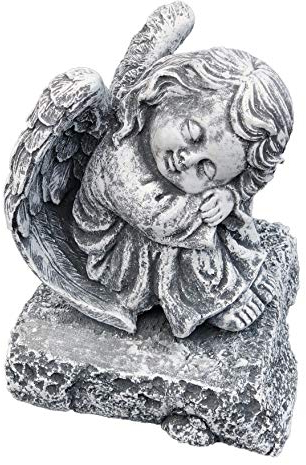 Pierre Statue d'ange à Genoux, Massif en Pierre, Le Gel et aux intempéries jusqu'à -30 °C