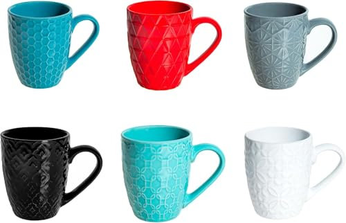 Riyashop Geschirrserie INFINITY Kombiservice Keramik Porzellan Serviere Geschirr Kaffeegeschirr Neu (6er Set Kaffeebecher)