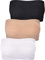 Geyoga 3 Pcs Bandeau Bras Women Stretch Strapless Bralettes Non Padded Stretch Top Tube Bras for Women Girls (White, Black, Nude Color,XXL)