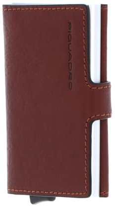 PIQUADRO – Portacarte di credito in pelle Blue Square – Colore Cuoio – Compatto ed elegante uomo