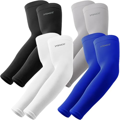 YQXCC 4 Paia Maniche a Braccio - UV Protezione UPF 50+ Manicotto Braccio di Raffreddamento Tatuaggio di Copertina per Uomo Donna Sport Ciclismo Golf