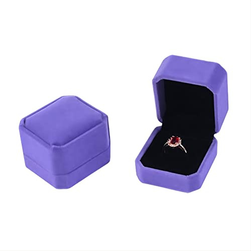 YZWDTGS Pack Velvet Ring Boxes, Earring Pendant Jewelry Case, Ring Earrings Gift Boxes, Jewellry Display (Purple)