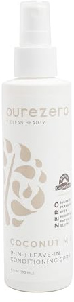 Purezero 9-in-1 Leave-In Conditioner Spray 6 oz – Multi-Action Hair Treatment for Moisture, Detangling, Frizz Control, Heat Protection, and Shine