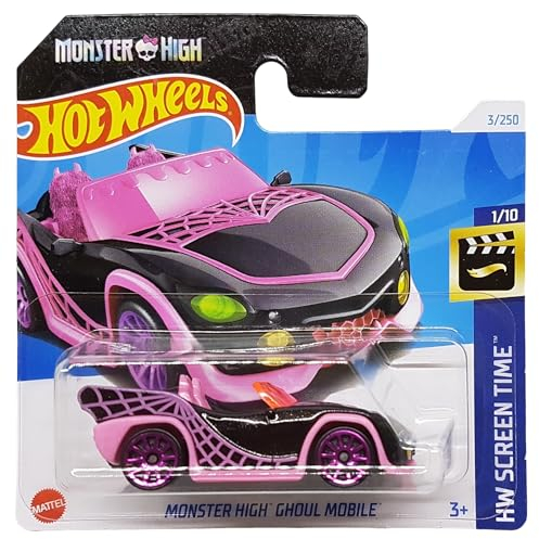 Hot Wheels Monster High Ghoul Mobile - HW Screen Time 1/10 - HTC80 - Carte courte - Rose noir - Mattel 2024-1:64