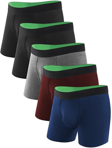 TIICHOO Incontinence Pants for Men 100ml Absorbency Cotton Men's Incontinence Pants Washable 5 Pack(12, 2 Black/Burgundy/Navy/Gray)