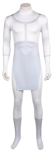Wocloey Invincible Cosplay Costume Jumpsuit Mark Grayson Bodysuit White One-piece Mens Invincible Halloween Outfits (White, S)