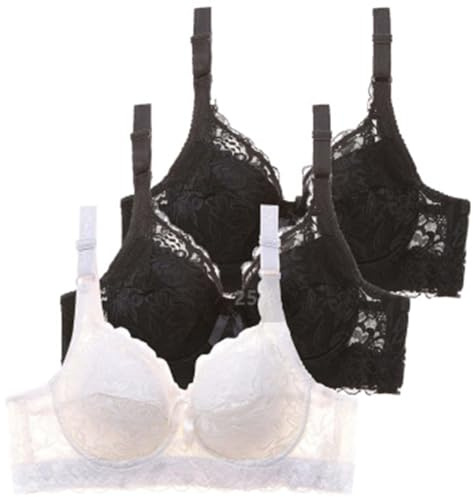 ZTFYKLIN Lot de 3 Soutien Gorge Femme Dentelle Brassière avec Armature Sexy pour Femme Soutien-Gorge Push Up Lingerie Couleurs Pures Bralette Française Classique Brassières Confortable Respirant