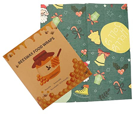 GALPADA 3Pcs Beeswax Food Wraps Reusable Sustainable Wax Cloth Food Storage Wraps for Freshness Preservation with Large Medium Friendly Wrapping Sheets