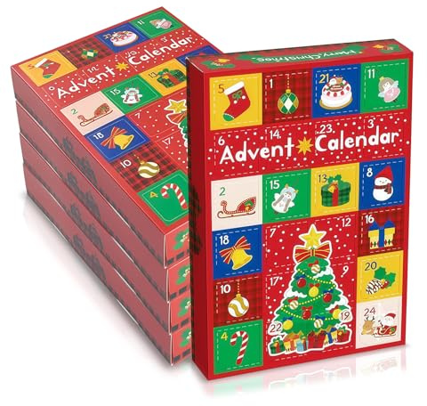 5 Set Christmas Advent Calendar Boxes to Fill,2025 Make Your Own Advent Calendar Kit with 24 Empty Drawers Christmasv Countdown,Homemade DIY Advent Calendar Kit Xmas Gift Boxes for Kids Family Friend