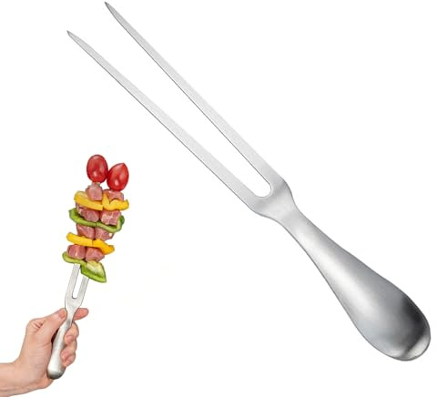 HattusaShield Tenedor para Trinchar Acero Inoxidable, Mango Antideslizante Ergonómico, Tenedor para Barbacoa, Cocina, Pavo, Asado y Cena Accesorio de Cocina Apto para Lavavajillas