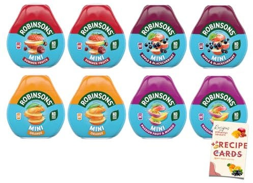 Mini On-the-Go Fruit Squash Variety Pack 66ml, Summer Fruits, Apple & Blackcurrant, Orange, Passion Fruit & Mango, 8 Bottles