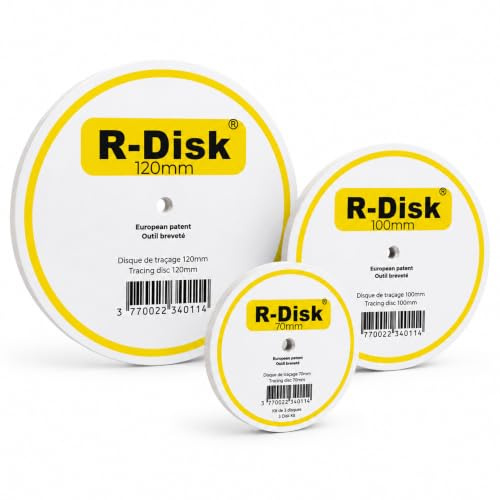 R-DISK Lot de 3 Jauges de Contour et Copieurs de Contour – Outil de Traçage Disque pour Parquet Flottant, Stratifié, PVC et Carrelage – Jauge de Contour pour Profil de Mur et Découpe Précise