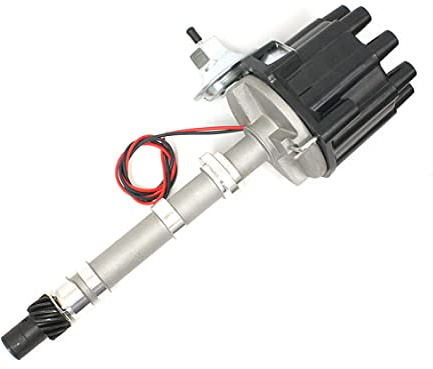 PerTronix Cast D104600 Flame-Thrower Electronic Ignition Distributor with Ignitor Technology, Compatible with Chevrolet Small Block/Big Block, Vacuum Advance Black Cap