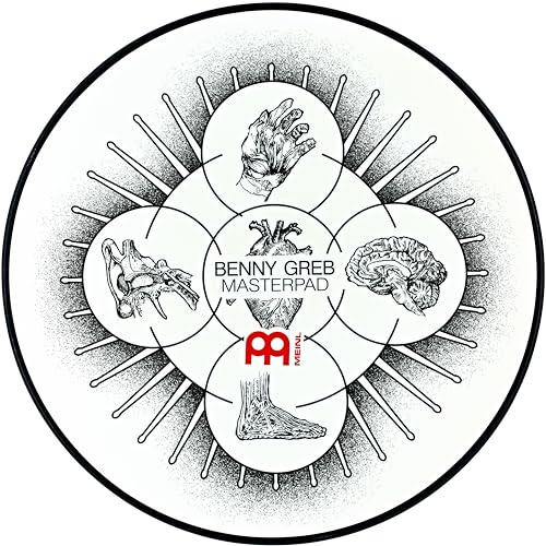Meinl Cymbals Benny Greb Drum Practice Pad 6 Zoll (15,24cm) Schlagzeug Trommel Übungspad – Medium Rebound, natürliches Spielgefühl – Schlagzeug Zubehör, Weiß (MPP-6-BG)