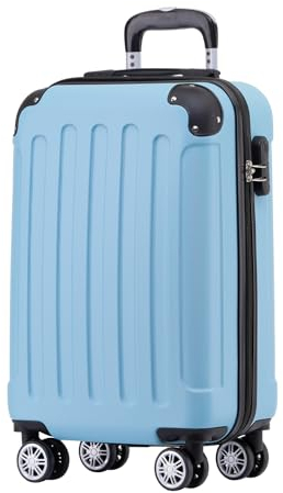 BEIBYE Zwillingsrollen Hardcase Reisekoffer Koffer Trolleys Hartschale in XL-L-M in 14 Farben (Hilmmelblau, Handgepäck (55cm))