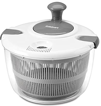Cuisinart Large Salad Spinner- Wash, Spin & Dry Salad Greens, Fruits & Vegetables, 5qt, CTG-00-SASG Grey