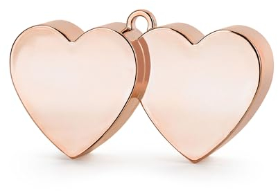 Ballongewicht Herzen 11,5x6cm - Beschwerer Gewichte für Helium Ballons Luftballons Heliumballons - Ballonhalter Ballonbeschwerer zur Hochzeit - Hochzeitsdeko & Partyzubehör - Rosegold