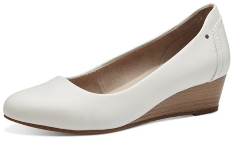 Jana Damen Pumps mit Keilabsatz Vegan, Weiß (White), 39 EU