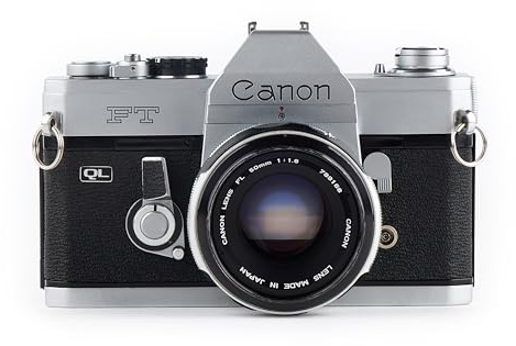 Canon FT-QL 35mm SLR Film Camera with a Canon 50mm FL Lens. (Renewed)