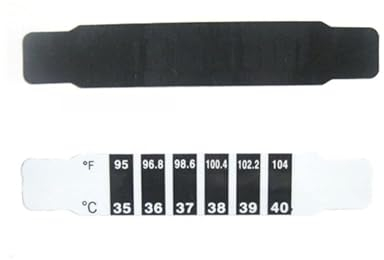 30 Stück Forehead Head Strip, Baby Stirn Thermometer Streifen Lesen, Stirn Thermometer Streifen, Stirnband Thermometer, Wiederverwendbare Thermometer Aufkleber für Baby Kinder, Verfärbung Aufkleber