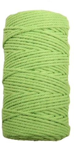 Pmnzdy 100 m, filato macramè, 9 mm, filo di cotone colorato, per lavori a maglia, macramè, decorazione fai da te, verde erba