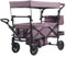 VEVOR Buggy für 2 Kinder, zusammenklappbarer Push-Pull-Kinderwagen mit verstellbarem Griff, umlaufendem Gurt, abnehmbarem Verdeck, 4 Rädern mit Bremsen, multifunktionaler Tandem-Kinderwagen