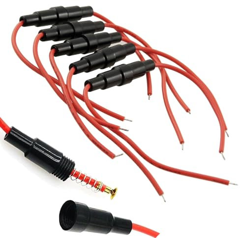 Lunpog 10 Stück 5x20 mm AGC Inline Sicherungshalter, 32V 20A, 16 AWG, Wasserdicht, IEC 60269, Glas, Kupfer