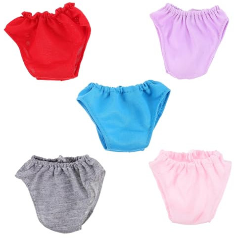LALADEFIEE 5 Stück 18 Zoll Puppenhöschen Höschen Puppenzubehör Vortäuschen Höschen Puppenunterhosen Höschen Puppenzubehör Wiederverwendbare Puppenhöschen Puppenhöschen Puppenunterhosen Stoff