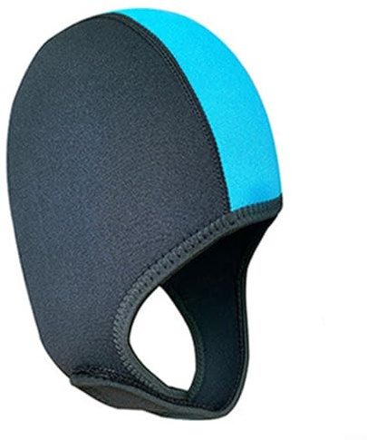 Gettimore Bonnet de natation imperméable en néoprène de 5 mm pour eau froide, surf, plongée avec tuba (noir + bleu)