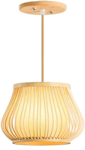 Lampadari tradizionali E27 Paralume in cesto di bambù Lampadari a sospensione Lanterna in pergamena intrecciata in rattan di bambù beige Lampada E27