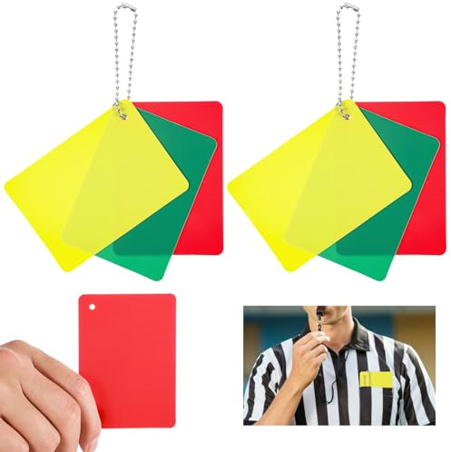 2 Set Soccer Referee Cards, Professional Red Yellow Green Penalty Card Kit Judge Accessory Warning Referee Accessories​ for Football, Volleyball, Rugby Baseball Matches Sport Competition Training