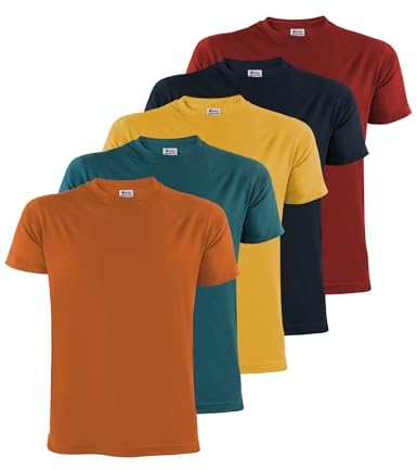 ALPIDEX Mens T-Shirt 5XL Big & Tall Multipack 5 Short Sleeve Cotton Desert