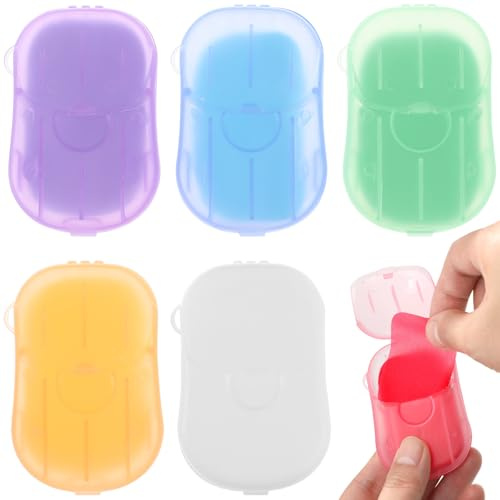 BESTOMZ 6 Cajas Hojas de Jabón de Viaje y Papel de Jabón Portátil, Compactas y Ligeras, sin Olores Extraños, Prácticas para Camping y Senderismo, Higiene Personal en Exteriores