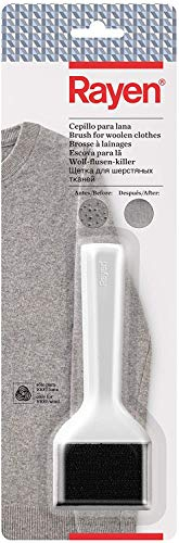 Rayen | Pennello per rimuovere palline e lanugine | Solo per materiale 100% lana | Colore Bianco | Dimensioni 15 x 5,5 cm