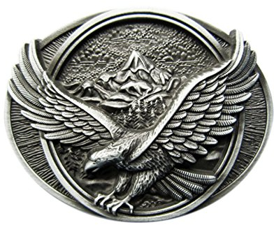 Schnalle123 Gürtelschnalle Adler Eagle Amerika Western Cowboy 3D Optik für Wechselgürtel Gürtel Schnalle Buckle Modell 83