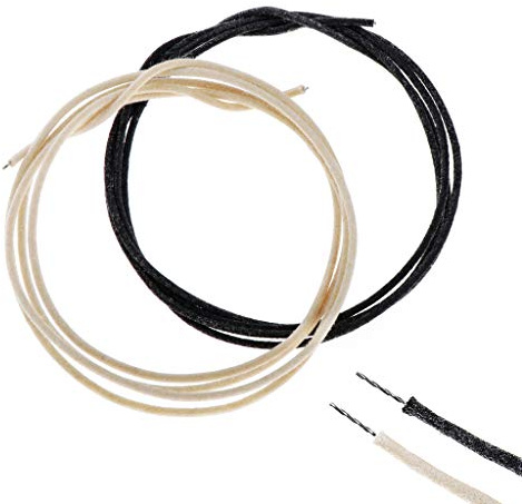 Alnicov 3.3 Feet Pre-tinned Guitar Wire 22awg -22ga Cloth-Covered Push Back Vintage-Style Guitar Wire