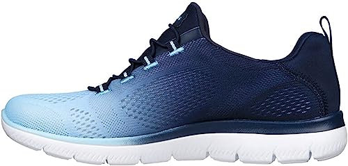 Skechers Damen Summits Bright Charmer Sneaker, Marineblau Hellblauer Netzbesatz, 41 EU