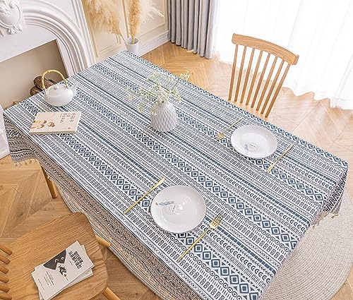 ShopINess Tovaglia Impermeabile e Antimacchia Tovaglia Cerata in Stile Etnico Tovaglia da Tavola Decorazione per la Casa (120x120 cm, Style 3)