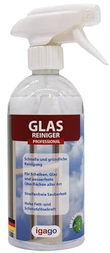 Glasreiniger Professional mit Lotus Effekt, IGAGO Made in Germany I Oberflächenreiniger für Auto, Fenster und Oberflächen, Fensterreinigungsmittel Reiniger
