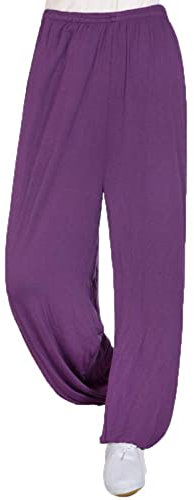 ZMIN Pantaloni Tai Chi Donna Tessuto in Fibra di bambù Pantaloni Tai Chi da Uomo Pantaloni Harem Lantern Yoga Pilates Pantaloni Casual Slim Pantaloni da Jogging,B,M