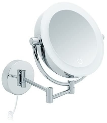 Libaro Kosmetikspiegel XXL Tokio – LED Wand-Schminkspiegel mit Dimmerfunktion, Auto-Off, 3x/7x Vergrößerung und extra großer Spiegelfläche [Energieklasse E]