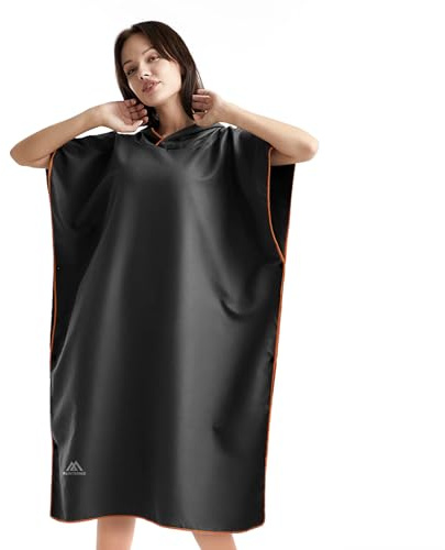 flintronic Changement Peignoir de Bain Changing Towel, 110 * 80 cm Serviette de Poncho de Surf avec Capuche Serviette de Bain à Capuche Adulte Serviettes de Plage en Microfibre Taille Unique