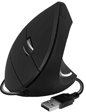 SUBBLIM Ratón Glide Vertical Ergo Wired Mouse con Cable Negro Ergonomía Silencioso Precisión Acabados De Calidad